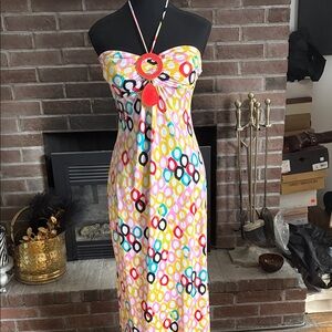 Colorful Strapless Maxi Dress